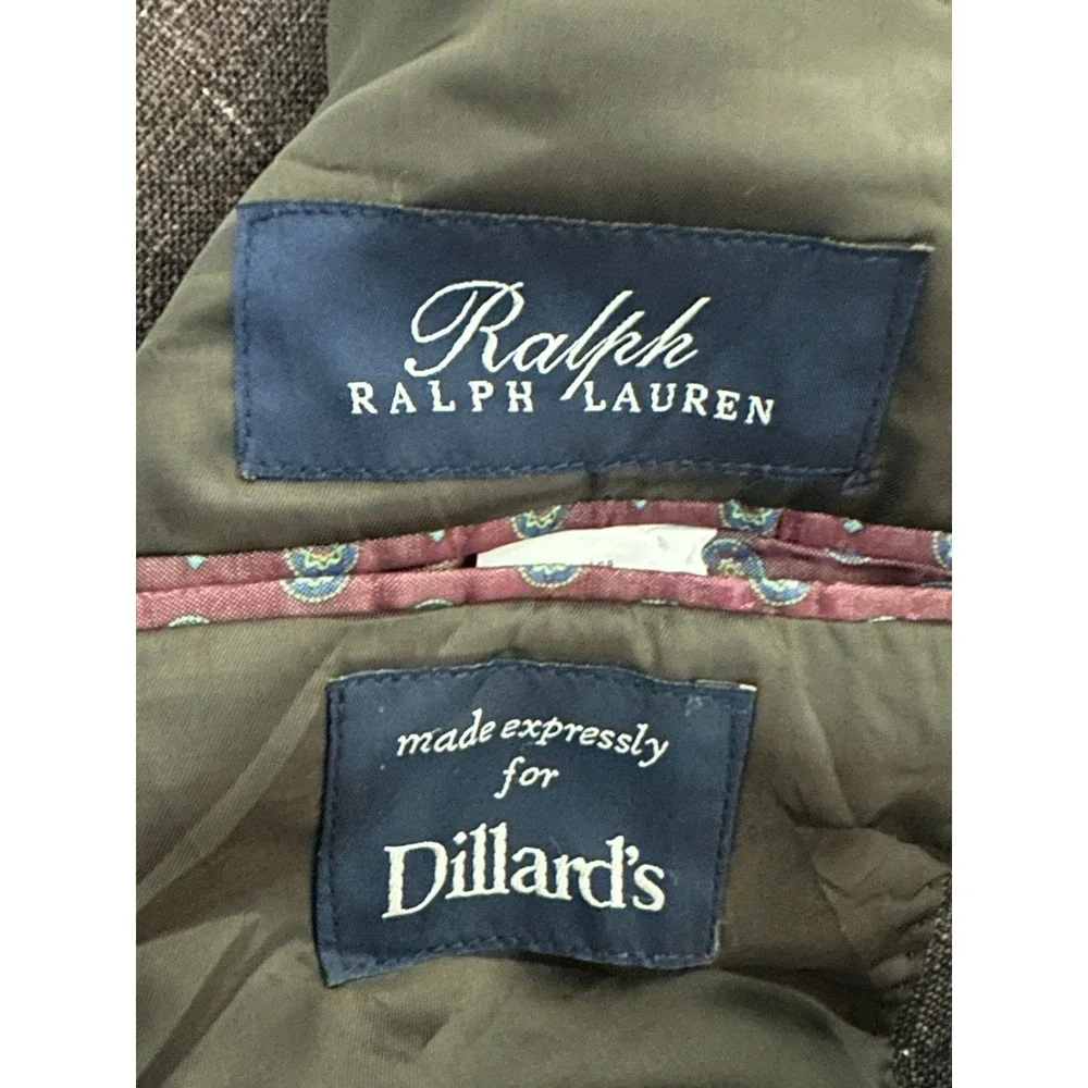 Ralph Lauren Mens L Sport Coat Wool Silk Linen Brown Dillard's Blazer
